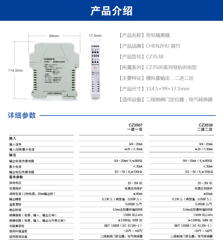 二进二出 模拟量输出隔离器