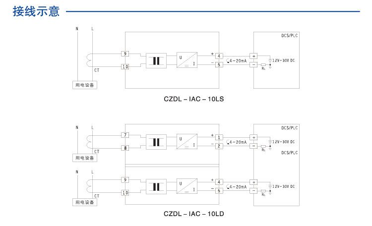 交流电流输入电量变送器