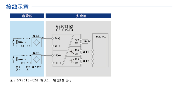 二进二出 开关量输入，晶体管输出隔离式安全栅