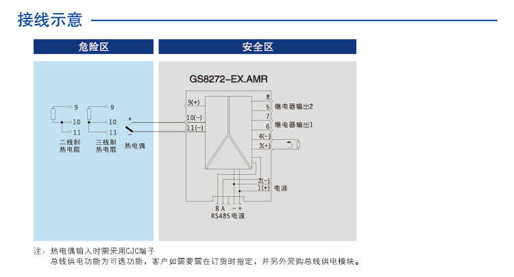 一进四出 温度传感器输入，4~20mA、RS485、继电器输出报警设定隔离式安全栅