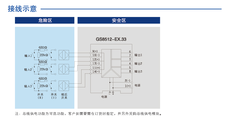 三进三出 开关量输入，继电器输出隔离式安全栅