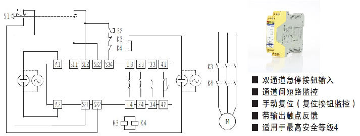 图三.jpg 如何采用安全继电器实现不同安全等级的紧急停机