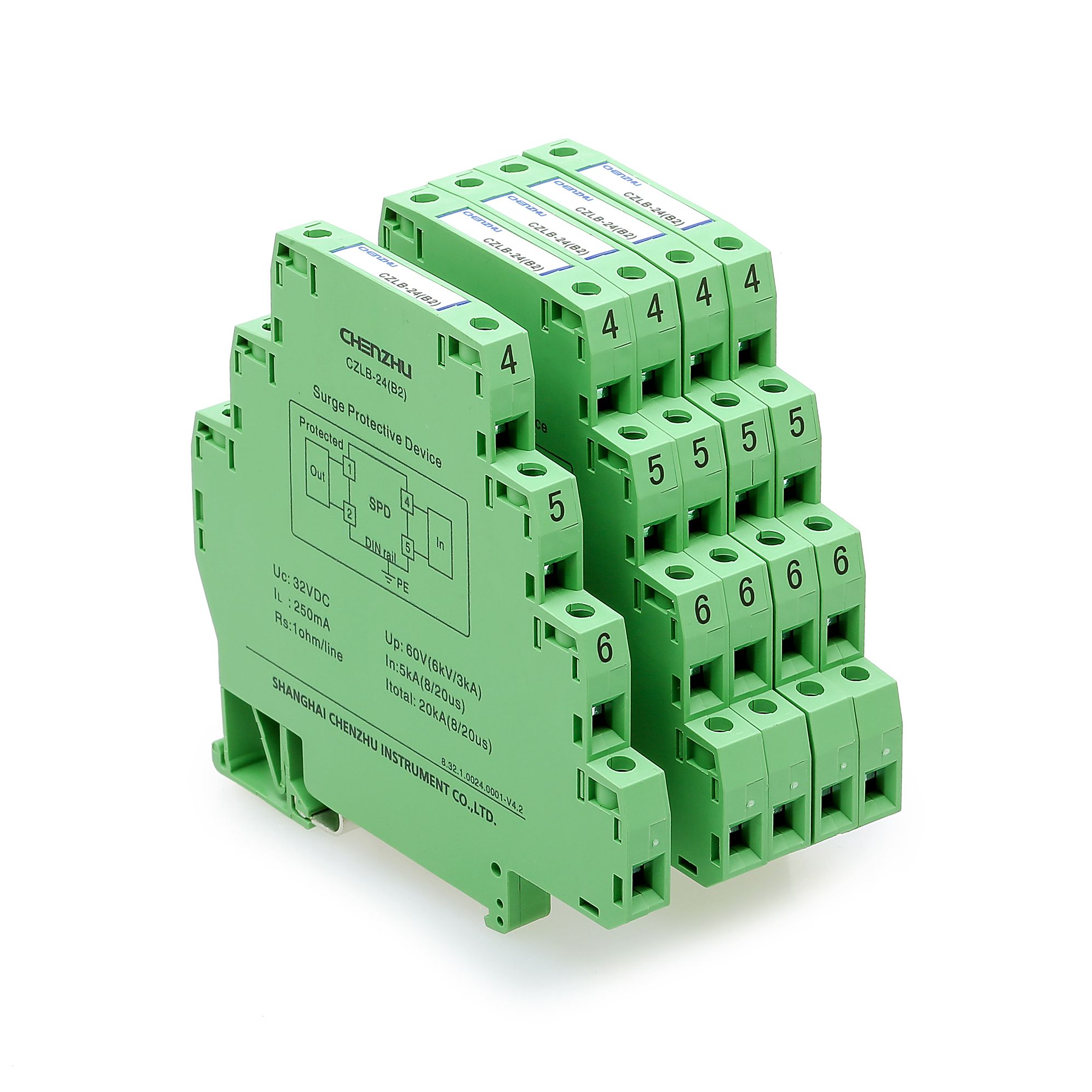 czlb-12(k2) 12v电压系统信号浪涌保护器(10ka,二线制)